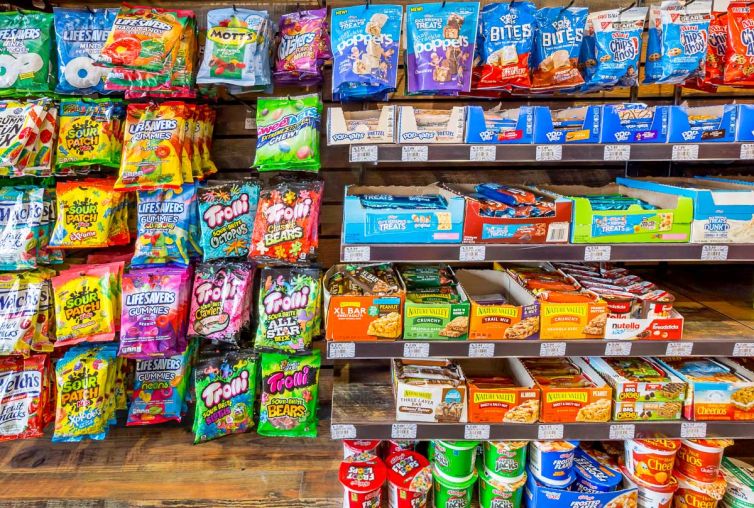 Health Bars, Chips, Snacks & Candy - St. Louis Market - Grocery, Full Bar, Kitchen & Convenience Store located just off world famous Bourbon Street in the French Quarter of New Orleans.