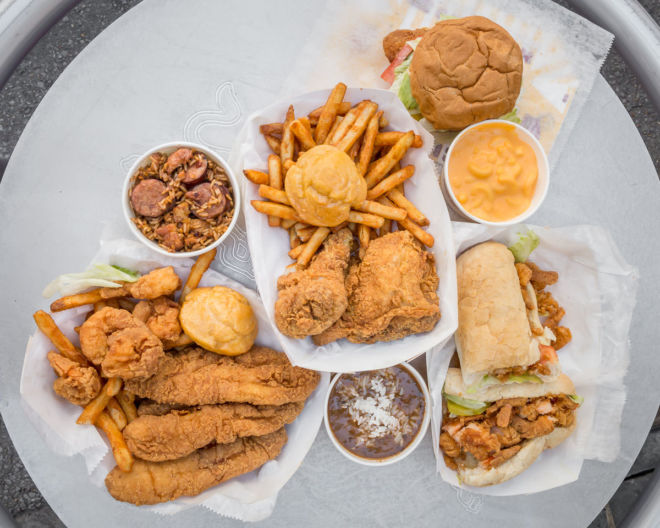 Seafood Poboy & Fried Chicken - St. Louis Market - Grocery, Bar, Kitchen & Convenience Store located just off world famous Bourbon Street in the French Quarter of New Orleans.