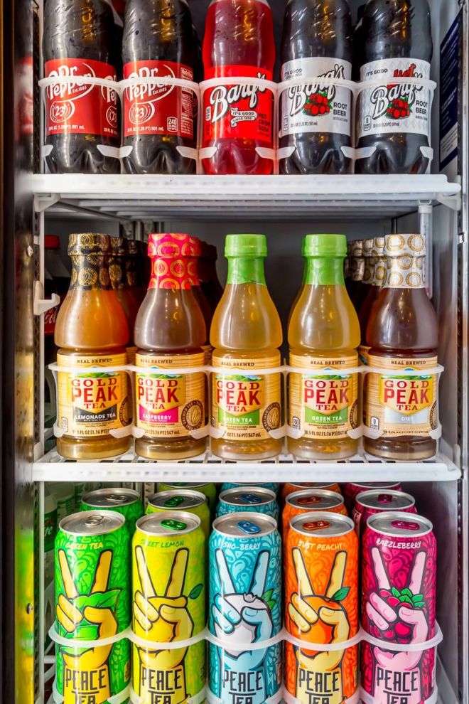 Soft Drinks, Energy Drinks & Juice - St. Louis Market - Grocery, Bar, Kitchen & Convenience Store located just off world famous Bourbon Street in the French Quarter of New Orleans.
